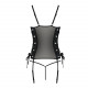 Сітчастий корсет з екошкіри Passion Malwia Corset 4XL/5XL black, з люверсами та знімними пажами Сітчастий корсет з екошкіри Passion Malwia Corset 4XL/5XL black, з люверсами та знімними пажами