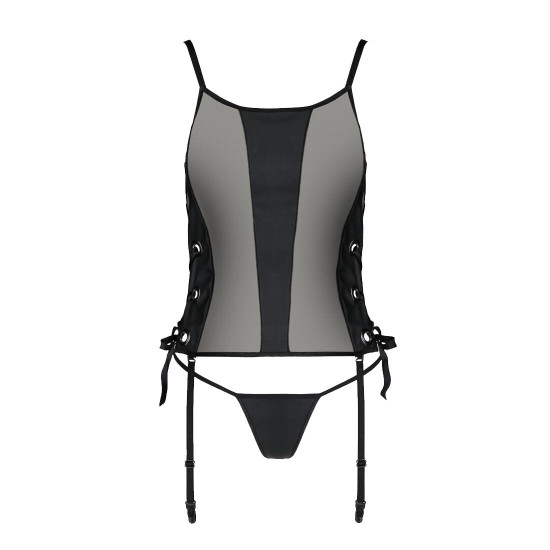 Сітчастий корсет з екошкіри Passion Malwia Corset 6XL/7XL black, з люверсами та знімними пажами Сітчастий корсет з екошкіри Passion Malwia Corset 6XL/7XL black, з люверсами та знімними пажами