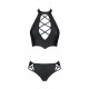 Комплект з екошкіри Passion Nancy Bikini 4XL/5XL black, бра та трусики з імітацією шнурівки Комплект з екошкіри Passion Nancy Bikini 4XL/5XL black, бра та трусики з імітацією шнурівки