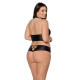 Комплект з екошкіри Passion Nancy Bikini 6XL/7XL black, бра та трусики з імітацією шнурівки Комплект з екошкіри Passion Nancy Bikini 6XL/7XL black, бра та трусики з імітацією шнурівки