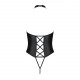 Боді з екошкіри Passion Nancy Body 4XL/5XL black, з імітацією шнурівки та відкритим доступом Боді з екошкіри Passion Nancy Body 4XL/5XL black, з імітацією шнурівки та відкритим доступом