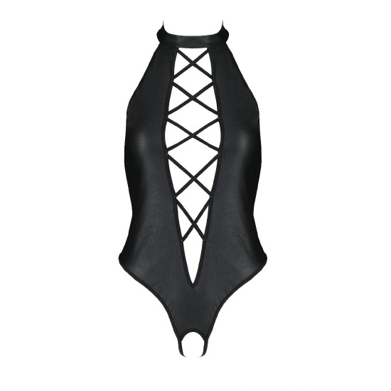 Боді з екошкіри Passion Nancy Body 6XL/7XL black, з імітацією шнурівки та відкритим доступом Боді з екошкіри Passion Nancy Body 6XL/7XL black, з імітацією шнурівки та відкритим доступом