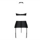 Комплект із екошкіри Passion Nancy Set 6XL/7XL black, імітація шнурівки, топ, пояс для панчіх Комплект із екошкіри Passion Nancy Set 6XL/7XL black, імітація шнурівки, топ, пояс для панчіх