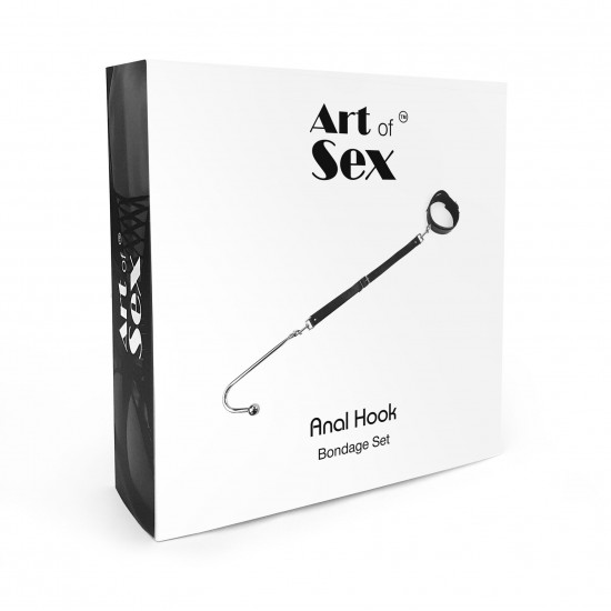 Анальний гак із нашийником з натуральної шкіри Art of Sex - Anal hook, Чорний Анальний гак із нашийником з натуральної шкіри Art of Sex - Anal hook, Чорний