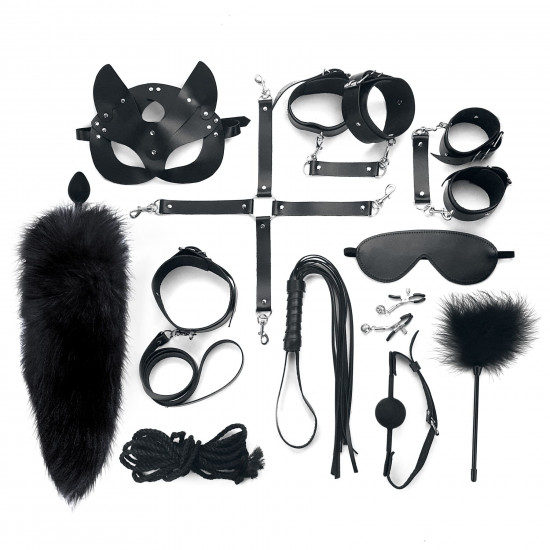 Набір Art of Sex - Maxi BDSM Set Leather, 13 предметів, натуральна шкіра, Чорний Набір Art of Sex - Maxi BDSM Set Leather, 13 предметів, натуральна шкіра, Чорний