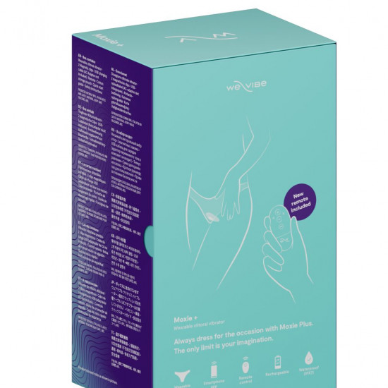 Смарт-вібратор у трусики We-Vibe Moxie+ Aqua, оновлений пульт ДК Смарт-вібратор у трусики We-Vibe Moxie+ Aqua, оновлений пульт ДК
