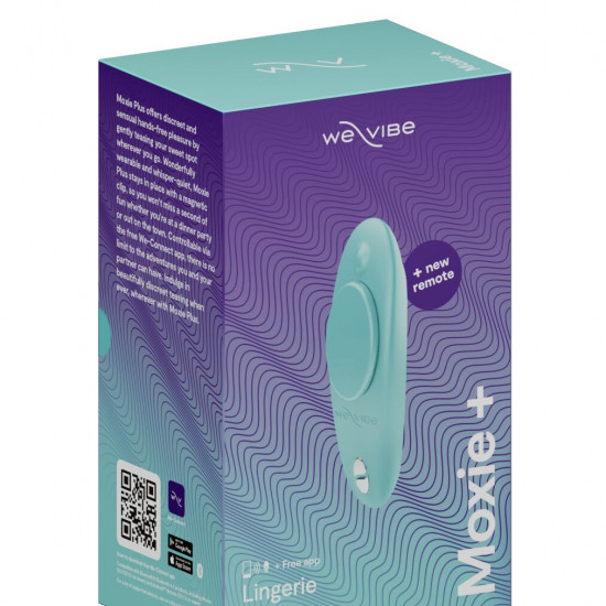 Смарт-вібратор у трусики We-Vibe Moxie+ Aqua, оновлений пульт ДК Смарт-вібратор у трусики We-Vibe Moxie+ Aqua, оновлений пульт ДК