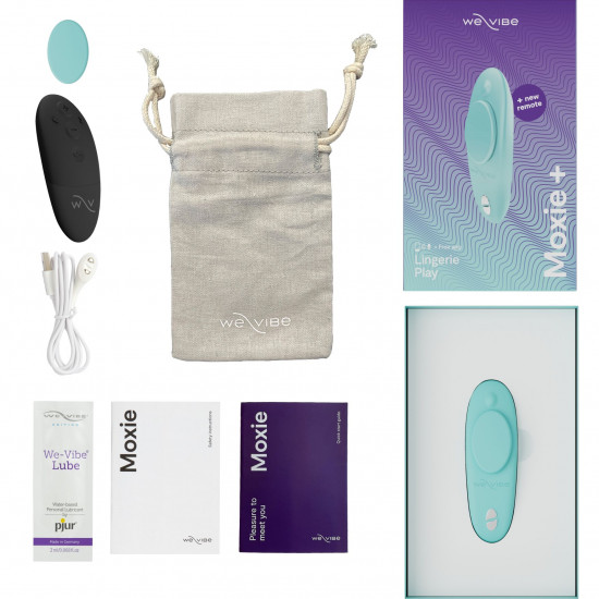 Смарт-вібратор у трусики We-Vibe Moxie+ Aqua, оновлений пульт ДК Смарт-вібратор у трусики We-Vibe Moxie+ Aqua, оновлений пульт ДК