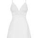 Сатиновий пеньюар із мереживом Obsessive 810-BAB-2 babydoll & thong S/M, білий, пеньюар, танга Сатиновий пеньюар із мереживом Obsessive 810-BAB-2 babydoll & thong S/M, білий, пеньюар, танга