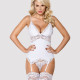 Сатиновий мереживний корсет Obsessive 810-COR-2 babydoll & thong S/M, білий, корсет, танга Сатиновий мереживний корсет Obsessive 810-COR-2 babydoll & thong S/M, білий, корсет, танга
