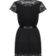Сатиновий відкритий пеньюар на поясі Obsessive 810-PEI–1 peignoir black S/M, чорний Сатиновий відкритий пеньюар на поясі Obsessive 810-PEI–1 peignoir black S/M, чорний