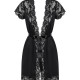 Сатиновий відкритий пеньюар на поясі Obsessive 810-PEI–1 peignoir black 2XL/3XL, чорний Сатиновий відкритий пеньюар на поясі Obsessive 810-PEI–1 peignoir black 2XL/3XL, чорний