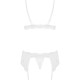Мереживний комплект білизни Obsessive 810-SEG-1 L/XL White, бюстгальтер, стрінги, пояс для панчіх Мереживний комплект білизни Obsessive 810-SEG-1 L/XL White, бюстгальтер, стрінги, пояс для панчіх