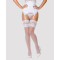 Панчохи під пояс із широким мереживом Obsessive 810-STO-2 stockings L/XL, білі