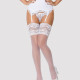 Панчохи під пояс із широким мереживом Obsessive 810-STO-2 stockings L/XL, білі Панчохи під пояс із широким мереживом Obsessive 810-STO-2 stockings L/XL, білі