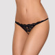 Мереживні танги з двома отворами Obsessive 831-THC-1 crotchless thong S/M, чорні, бантики Мереживні танги з двома отворами Obsessive 831-THC-1 crotchless thong S/M, чорні, бантики