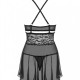 Еротичний мереживний комплект із сіточкою Obsessive 838-BAB-1babydoll & thong black S/M, чорний, пен Еротичний мереживний комплект із сіточкою Obsessive 838-BAB-1babydoll & thong black S/M, чорний, пен