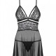 Еротичний мереживний комплект із сіточкою Obsessive 838-BAB-1babydoll & thong black S/M, чорний, пен Еротичний мереживний комплект із сіточкою Obsessive 838-BAB-1babydoll & thong black S/M, чорний, пен