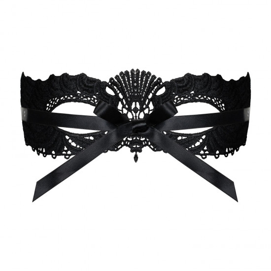 Кружевная маска Obsessive A700 mask, единый размер, черная