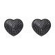Накладки-сердечки на соски со стразами Obsessive A750 nipple covers, черные