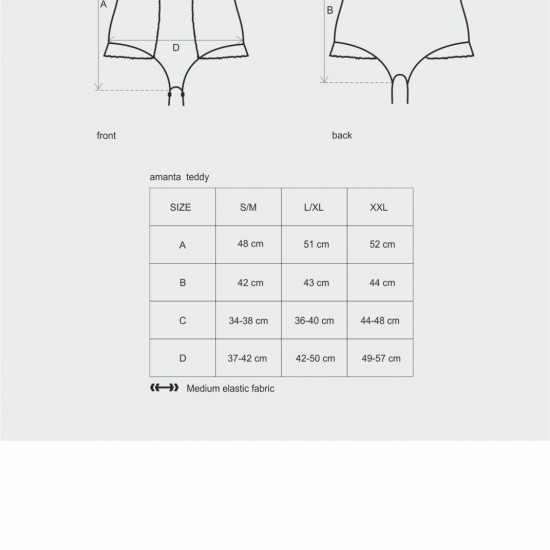 Сітчасте боді на кісточках Obsessive Amanta teddy L/XL, чорне, з доступом Сітчасте боді на кісточках Obsessive Amanta teddy L/XL, чорне, з доступом