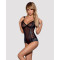 (SALE) Сітчасте боді на кісточках Obsessive Amanta teddy L/XL, чорне, з доступом