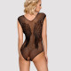 Бодістокінг із великої сітки з мереживом Obsessive B112 teddy S/M/L, чорний, з доступом Бодістокінг із великої сітки з мереживом Obsessive B112 teddy S/M/L, чорний, з доступом