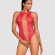 Ажурний бодістокінг із ефектом шнурівки Obsessive B120 teddy red S/M/L, червоний Ажурний бодістокінг із ефектом шнурівки Obsessive B120 teddy red S/M/L, червоний