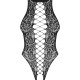 Ажурный бодистокинг с эффектом шнуровки Obsessive B129 teddy black S/M/L, черный, с доступом