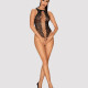 Ажурный бодистокинг с эффектом шнуровки Obsessive B129 teddy black S/M/L, черный, с доступом