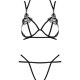 Еротичний комплект зі стреп Obsessive Badossa 2-pcs set L/XL, чорний, з доступом, бюстгальтер, стрін Еротичний комплект зі стреп Obsessive Badossa 2-pcs set L/XL, чорний, з доступом, бюстгальтер, стрін