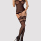 Бодістокінг Obsessive Bodystocking F214 black S/M/L, імітація корсета та панчіх на підв’язках Бодістокінг Obsessive Bodystocking F214 black S/M/L, імітація корсета та панчіх на підв’язках