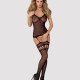 Бодістокінг Obsessive Bodystocking F214 black S/M/L, імітація корсета та панчіх на підв’язках Бодістокінг Obsessive Bodystocking F214 black S/M/L, імітація корсета та панчіх на підв’язках