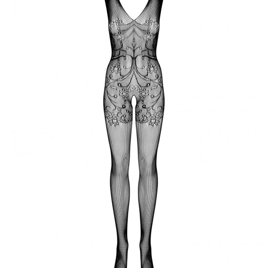Бодістокінг Obsessive Bodystocking F234 S/M/L, абстрактний малюнок, глибоке декольте Бодістокінг Obsessive Bodystocking F234 S/M/L, абстрактний малюнок, глибоке декольте