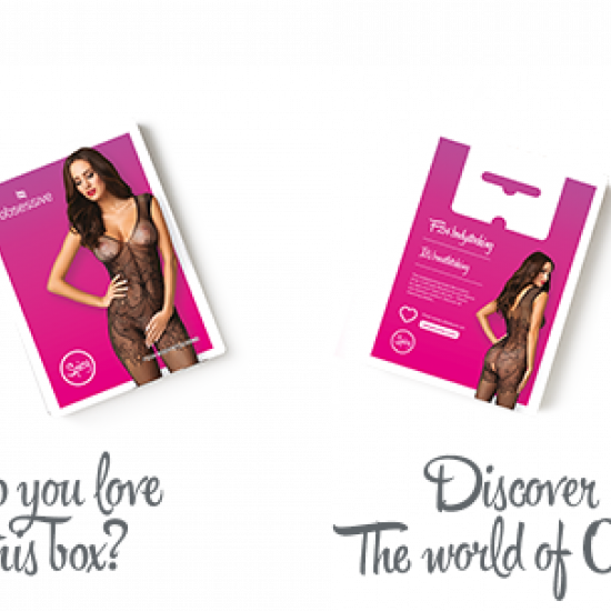Бодістокінг Obsessive Bodystocking F234 S/M/L, абстрактний малюнок, глибоке декольте Бодістокінг Obsessive Bodystocking F234 S/M/L, абстрактний малюнок, глибоке декольте