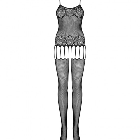 Бодістокінг Obsessive Bodystocking F235 S/M/L, тонкі підв’язки, ніжний декор, сіточка Бодістокінг Obsessive Bodystocking F235 S/M/L, тонкі підв’язки, ніжний декор, сіточка