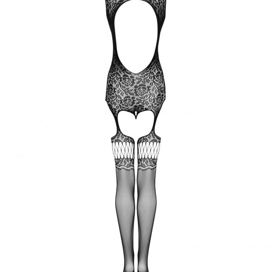 Бодістокінг Obsessive Bodystocking F236 S/Ml/L, глибоке декольте, імітація шнурівки Бодістокінг Obsessive Bodystocking F236 S/Ml/L, глибоке декольте, імітація шнурівки