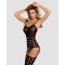 (SALE) Бодістокінг Obsessive Bodystocking G310 S/M/L, топ, панчохи, підв’язки, круглі вирізи