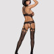 Бодістокінг Obsessive Bodystocking G313 S/M/L, шнурівка, геометричний декор Бодістокінг Obsessive Bodystocking G313 S/M/L, шнурівка, геометричний декор