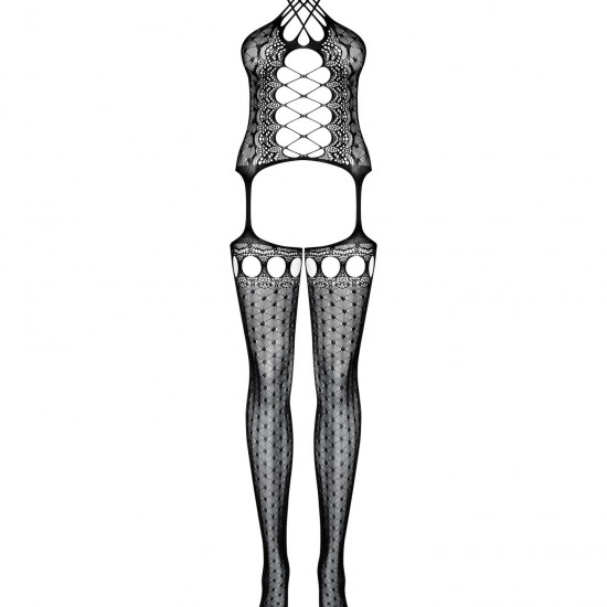 Бодістокінг Obsessive Bodystocking G313 S/M/L, шнурівка, геометричний декор Бодістокінг Obsessive Bodystocking G313 S/M/L, шнурівка, геометричний декор