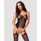 (SALE) Бодістокінг Obsessive Bodystocking G314 S/M/L, імітація корсету та корсетного шнурівки