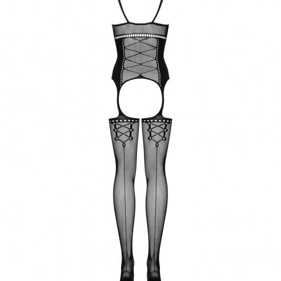 Бодістокінг Obsessive Bodystocking G314 S/M/L, імітація корсету та корсетного шнурівки Бодістокінг Obsessive Bodystocking G314 S/M/L, імітація корсету та корсетного шнурівки