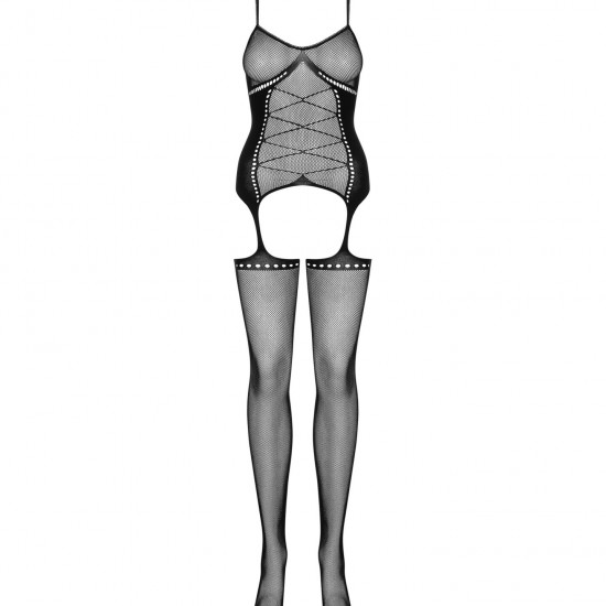 Бодістокінг Obsessive Bodystocking G314 S/M/L, імітація корсету та корсетного шнурівки Бодістокінг Obsessive Bodystocking G314 S/M/L, імітація корсету та корсетного шнурівки
