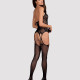 Бодістокінг Obsessive Bodystocking G316 S/M/L, квітковий декор, схрещені підв’язки Бодістокінг Obsessive Bodystocking G316 S/M/L, квітковий декор, схрещені підв’язки