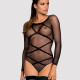 Бодістокінг Obsessive Bodystocking G320 S/M/L, панчохи, боді, декор у вигляді ліній Бодістокінг Obsessive Bodystocking G320 S/M/L, панчохи, боді, декор у вигляді ліній
