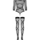 Бодістокінг Obsessive Bodystocking G320 S/M/L, панчохи, боді, декор у вигляді ліній Бодістокінг Obsessive Bodystocking G320 S/M/L, панчохи, боді, декор у вигляді ліній