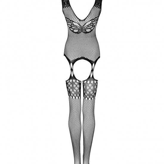 Бодістокінг Obsessive Bodystocking G323 S/M/L black, малюнок бджоли та метелика Бодістокінг Obsessive Bodystocking G323 S/M/L black, малюнок бджоли та метелика