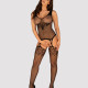 Бодістокінг Obsessive Bodystocking G323 S/M/L black, малюнок бджоли та метелика Бодістокінг Obsessive Bodystocking G323 S/M/L black, малюнок бджоли та метелика