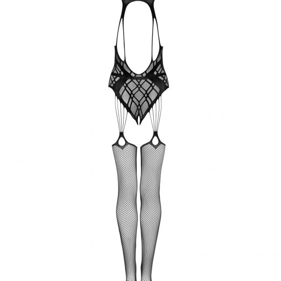 Бодістокінг Obsessive Bodystocking G324 S/M/L black, силуетний малюнок Бодістокінг Obsessive Bodystocking G324 S/M/L black, силуетний малюнок