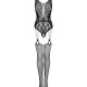 Бодістокінг Obsessive Bodystocking G324 S/M/L black, силуетний малюнок Бодістокінг Obsessive Bodystocking G324 S/M/L black, силуетний малюнок
